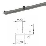 Listón expansor de aluminio 9 mm para eje expansible neumático
