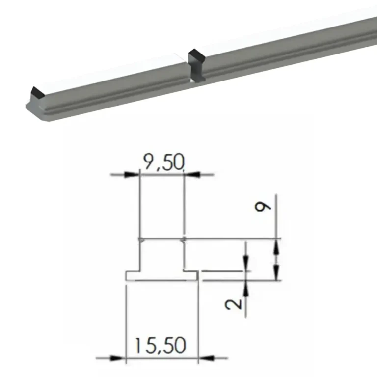 Listón expansor de aluminio 9 mm para eje expansible neumático