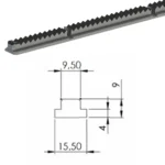 Listón expansor de aluminio dentado 4 mm para eje expansible
