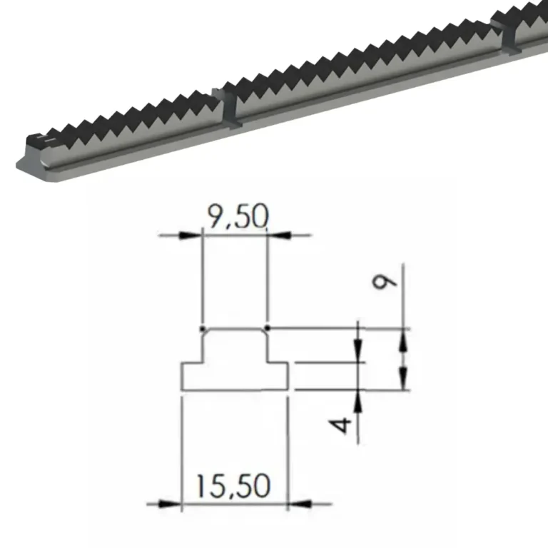 Listón expansor de aluminio dentado 4 mm para eje expansible