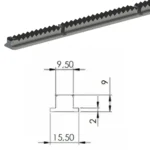 Listón expansor de aluminio dentado 9 mm para eje expansible
