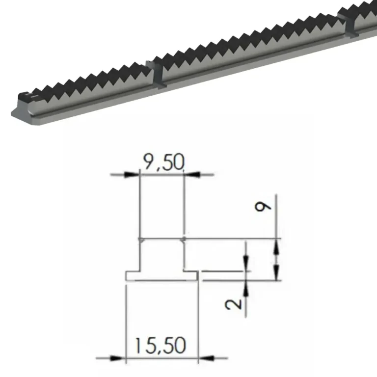 Listón expansor de aluminio dentado 9 mm para eje expansible
