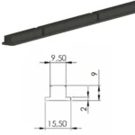 Listón expansor de caucho 9 mm para eje expansible neumático