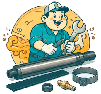 Ilustración de recambios para ejes expansibles y portabobinas industriales.